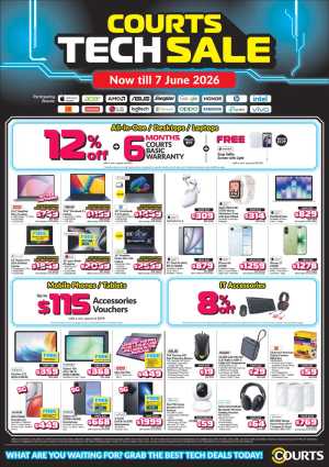 COURTS Tech Sale Singapore June 2026 flyer cover
