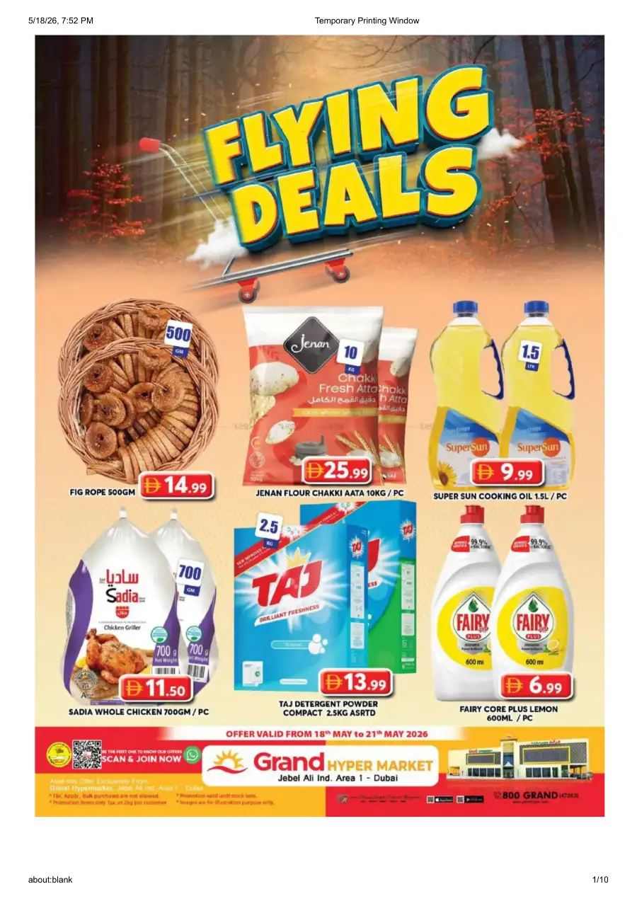Grand Hypermarket Flying Deals | 18 - 21 May 2026 page 1
