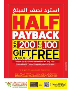 Mark & Save Half Payback Offer | May 2026 flyer cover