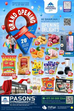 Pasons Grand Opening Offers | Up to 50% Off flyer cover