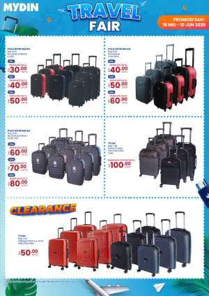 MYDIN Travel Fair Sale | Luggage Deals 2026 flyer cover