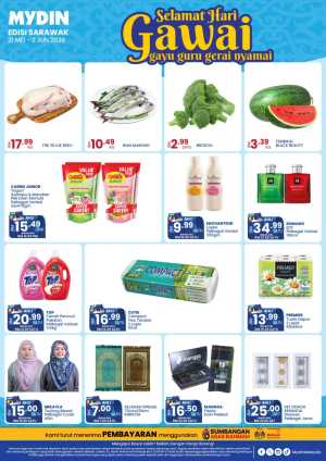 Mydin Sarawak Hari Gawai Sale | Save Up to 28% flyer cover