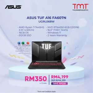 ASUS TUF A16 Promo at TMT | Save RM200 + Free MS Office! flyer cover