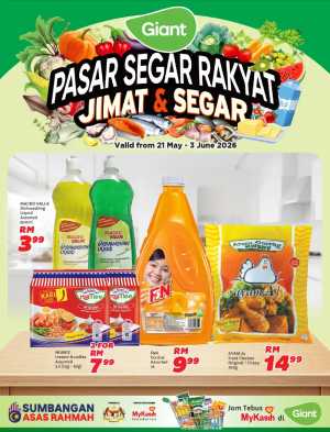 Giant Pasar Segar Rakyat Deals Up to 50% Off flyer cover