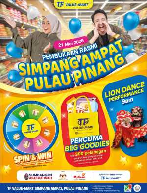 TF Value-Mart Simpang Ampat Grand Opening Offers flyer cover