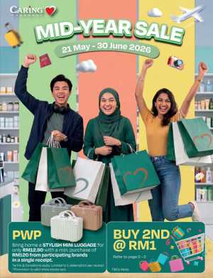 CARiNG Pharmacy Mid-Year Sale Up to 70% Off flyer cover