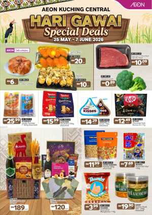 AEON Kuching Central Hari Gawai Special Deals flyer cover