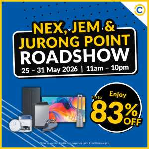 COURTS Singapore Roadshow Up To 83% OFF Deals flyer cover