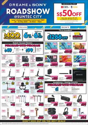 Dreame & Sony Roadshow Suntec City Deals 2026 flyer cover