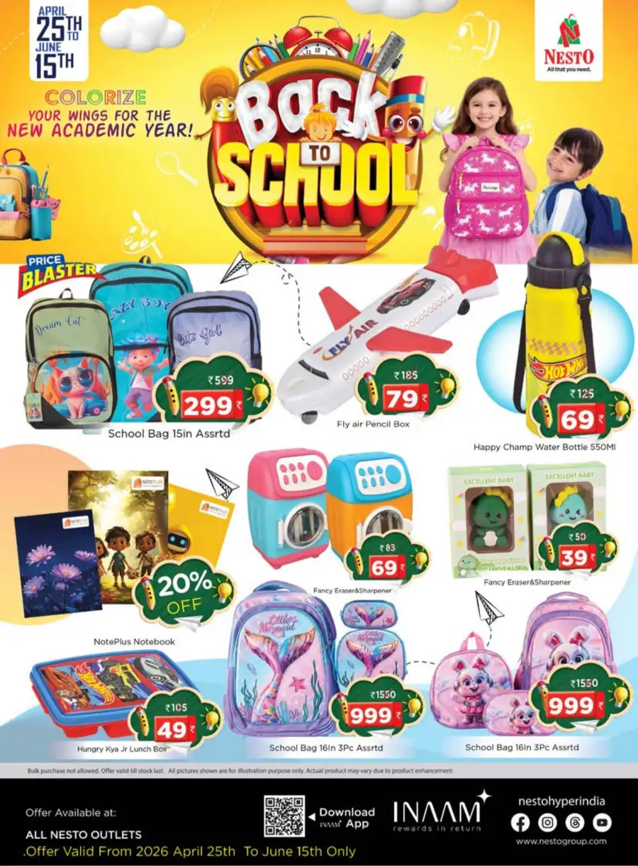 Nesto Back to School Offers 2026 | Bags & Stationery Deals page 1