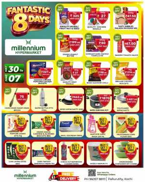 Millennium Hypermarket Fantastic 8 Days Offers | Kochi flyer cover