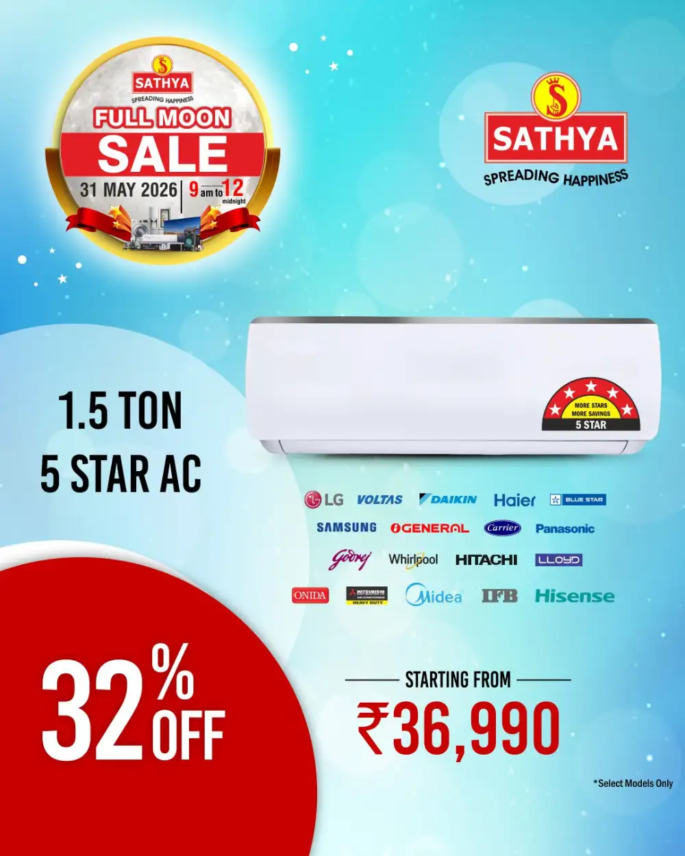 Sathya Full Moon Sale 2026 | ACs from ₹29,990 & TVs from ₹5,490 page 2