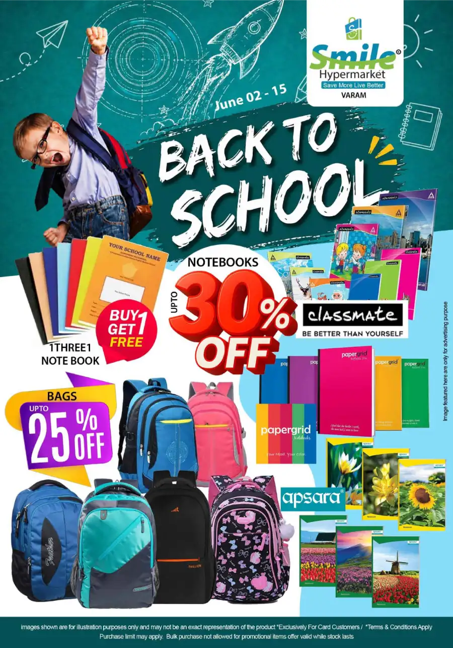 Smile Hypermarket Varam: Back to School Offers June 2-15 page 1