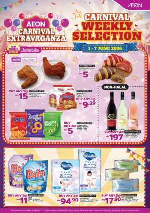 AEON Malaysia Carnival Extravaganza Weekly Selection Promo flyer cover