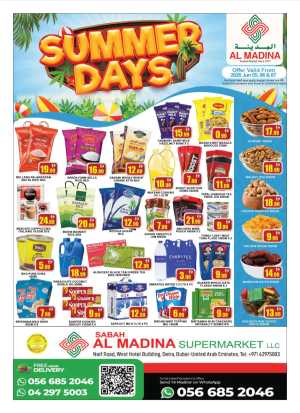 Al Madina Supermarket Naif Dubai Summer Days Deals flyer cover