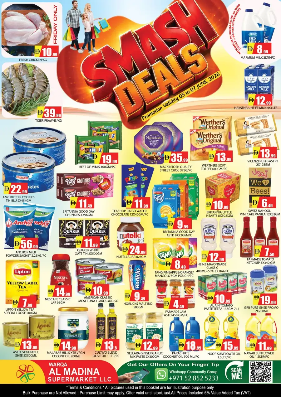 Al Madina Supermarket Warqa Smash Deals 05 to 07 June 2026 page 1