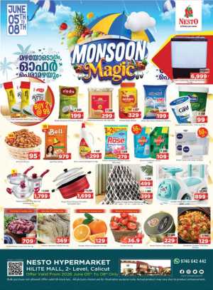 Nesto Monsoon Magic Offers HiLiTE Mall Calicut | June 2026 flyer cover