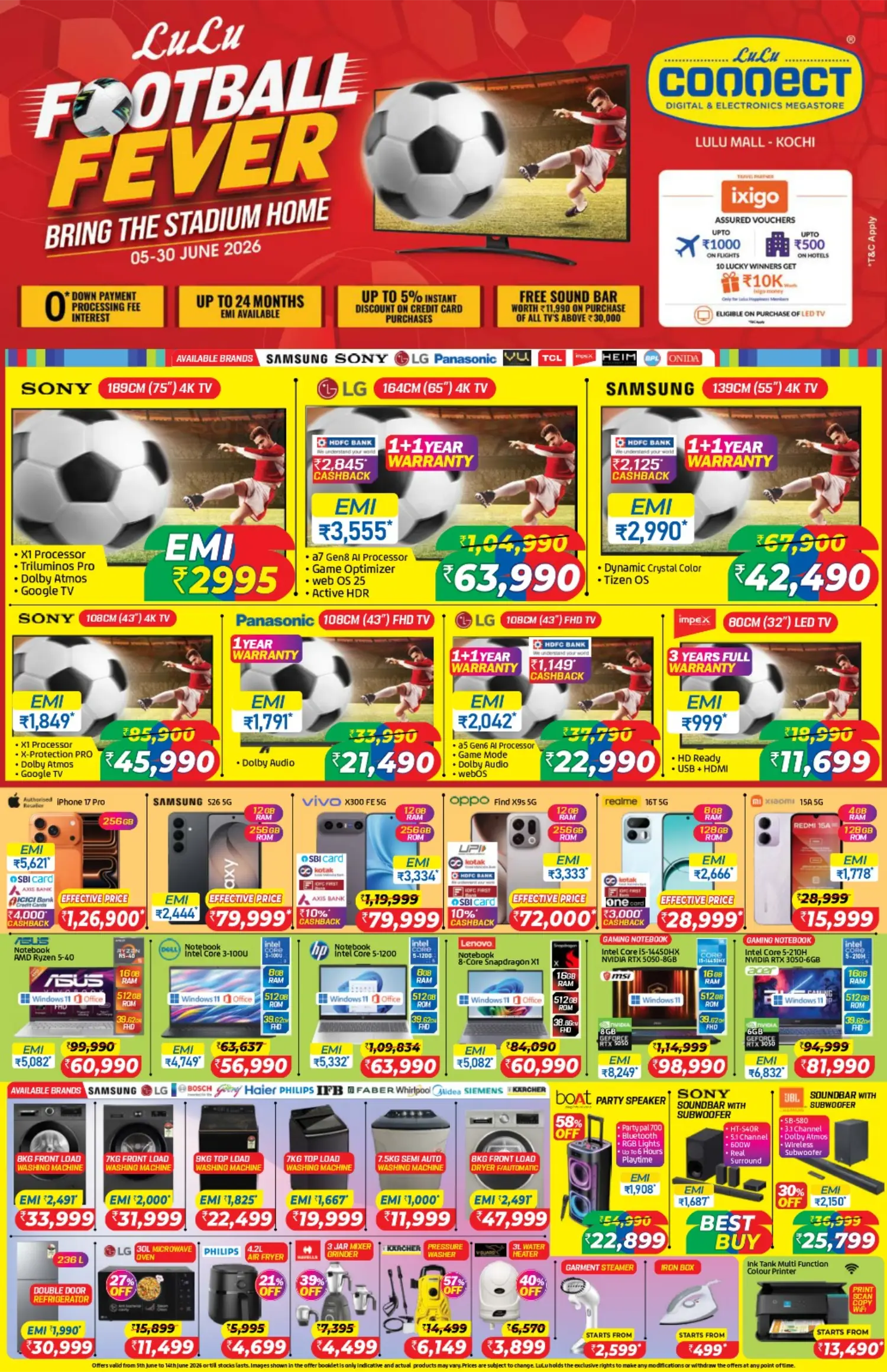 LuLu Connect Kochi Football Fever Electronics Offers June 2026 page 1