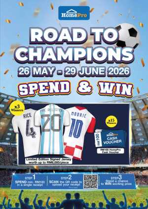 HomePro Malaysia Road To Champions Promotion June 2026 flyer cover