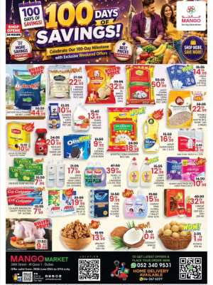 Mango Market Al Quoz 100 Days of Savings Grocery Offers flyer cover