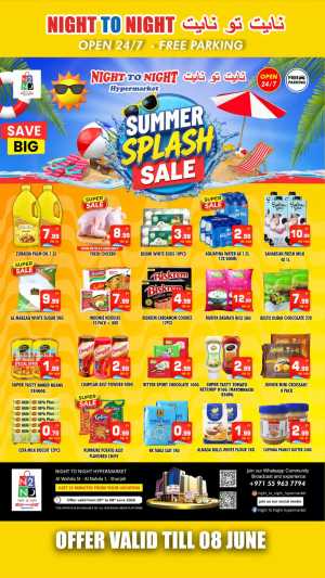 Night To Night Sharjah Summer Splash Sale Offers flyer cover