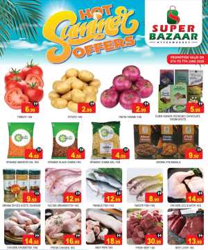 Super Bazaar Dubai Hot Summer Grocery Offers flyer cover