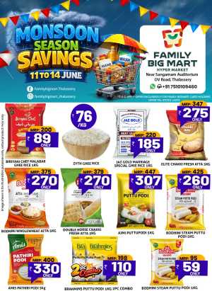Family Big Mart Thalassery Monsoon Offers flyer cover