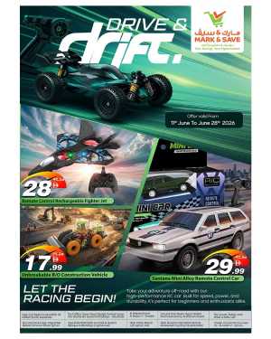Mark and Save Drive and Drift Toy Deals | Biggest Deals Today flyer cover