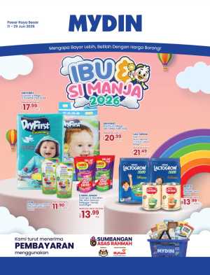 Mydin Malaysia Ibu and Si Manja Promotion | Save Today flyer cover
