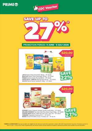 Prime Supermarket CDC Voucher Special Promotion | Save Today flyer cover