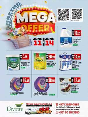 Riviera Supermarket Abu Dhabi Mega Grocery Deals | Save Today flyer cover