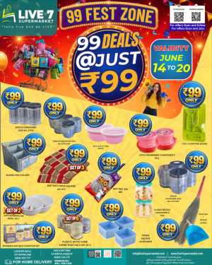 Live 7 Supermarket 99 Fest Zone Deals | Biggest Deals Today flyer cover