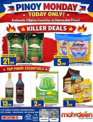 Mohideen Supermarket Pinoy Monday Deals | Save Today flyer cover