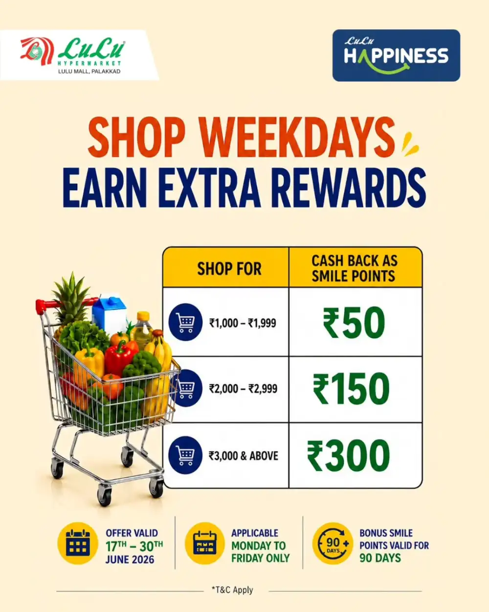 LuLu Hypermarket Palakkad Weekday Rewards | Save Today page 1