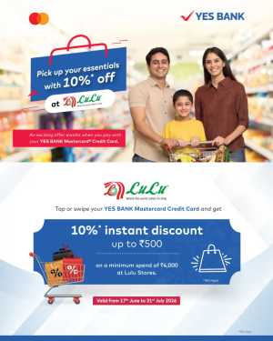 Get 10% Off at Lulu Stores with Yes Bank Cards | Save Today flyer cover