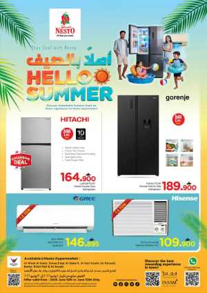 Nesto Oman Hello Summer Home Appliance Deals | Save Today flyer cover