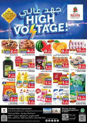 Nesto Barka Souq Oman High Voltage Deals | Save Today flyer cover