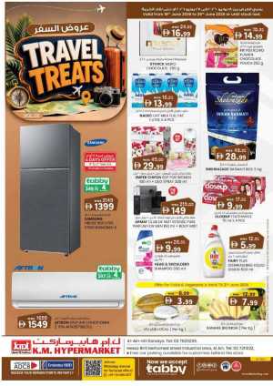 KM Hypermarket Hili Sanaiya, Al Ain Travel Treats Deals | Latest Leaflets flyer cover