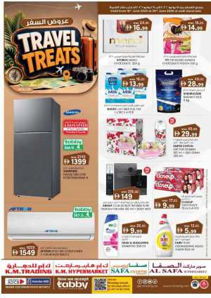 KM Trading Abu Dhabi Travel Treats Deals | Biggest Deals Today flyer cover