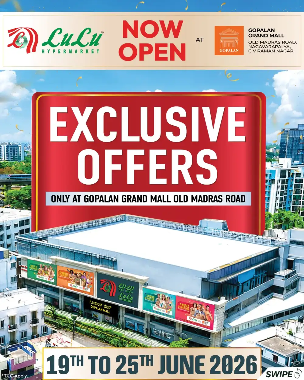 LuLu Bengaluru Gopalan Grand Mall Opening Offers | shop today page 1