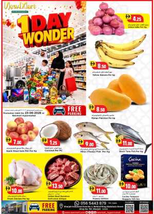 Newmart Hypermarket Sharjah 1 Day Wonder Offers | Latest Leaflets flyer cover