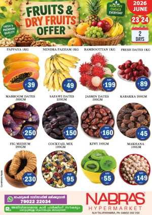 Fruits & Dry fruits offer flyer cover