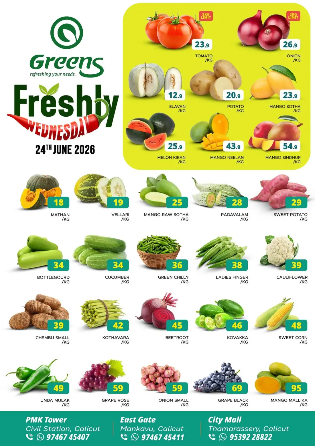 Greens Calicut Freshly Wednesday Offers | June 2026 page 1