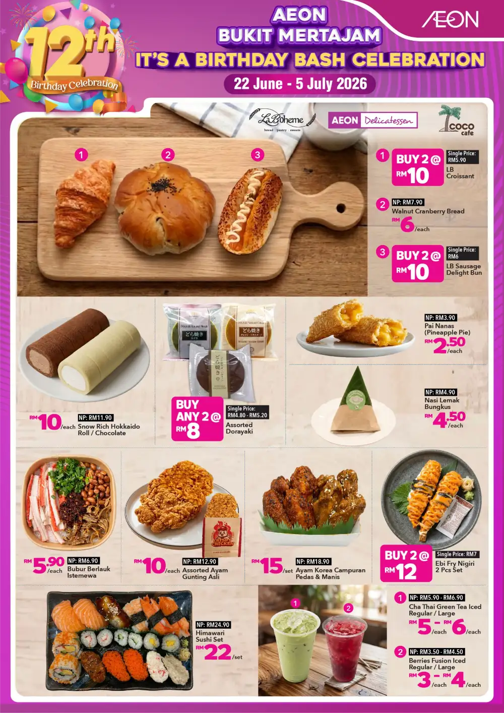 AEON Bukit Mertajam 12th Anniversary Birthday Bash | Latest Leaflets page 1