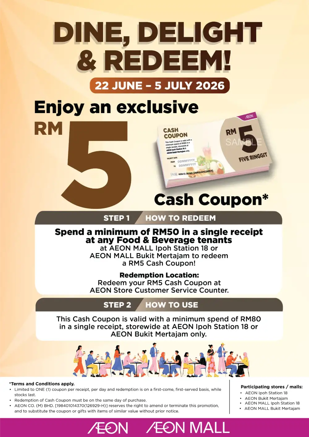 AEON Malaysia Dine & Redeem Promotion | Latest Leaflets page 1