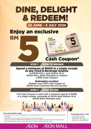 AEON Malaysia Dine & Redeem Promotion | Latest Leaflets flyer cover