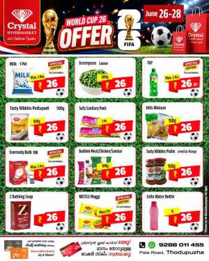 Crystal Hypermarket Thodupuzha World Cup Offers | Shop Today flyer cover