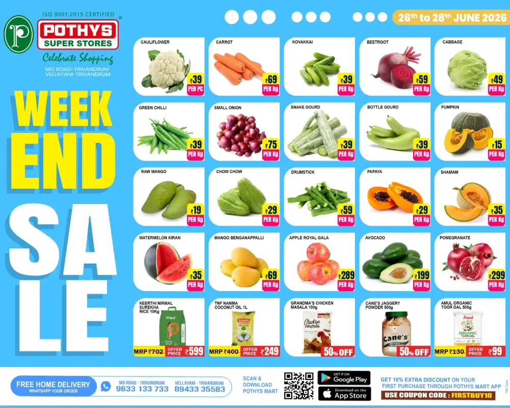 Pothys Super Stores Trivandrum Weekend Sale | Latest Offers page 1