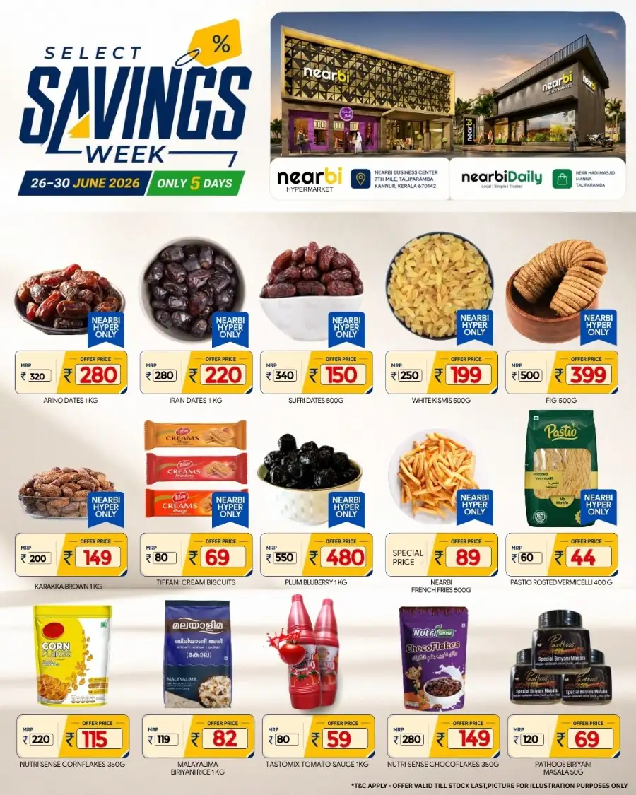 Nearbi Savings Week Deals in Taliparamba | shop today page 1