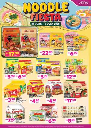 AEON Noodle Fiesta Promotion | Latest Price & Catalogue flyer cover